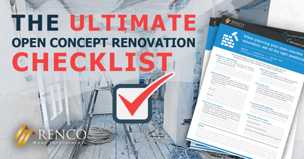 interior open concept renovation checklist